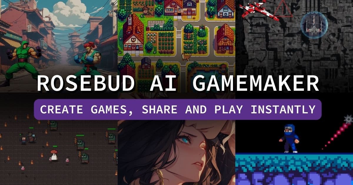 Rosebud AI Gamemaker product preview